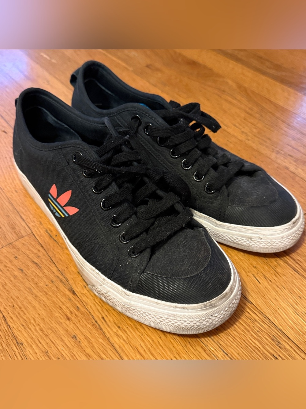 Adidas Nizza Trefoil Pride / Cyan Skate Lows (Size 10.5)